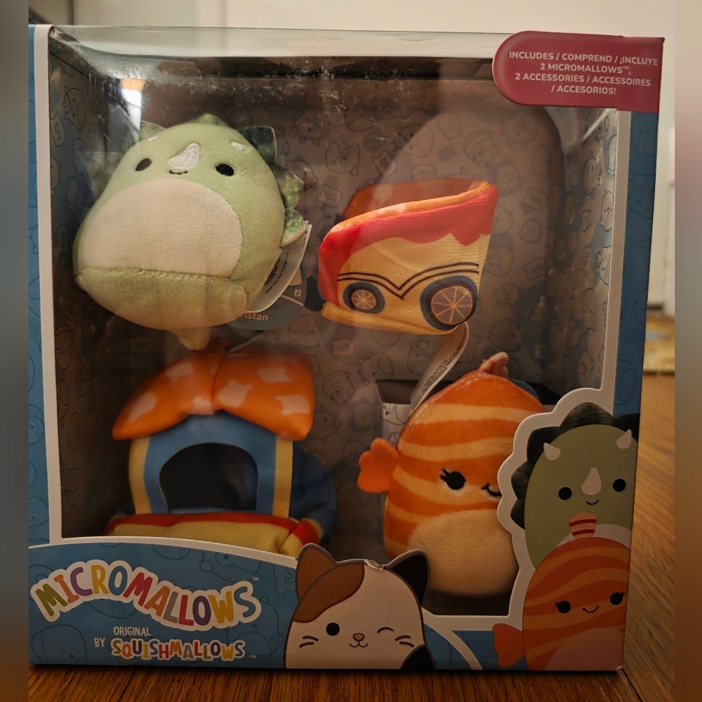 Squishmallows Micromallows Set Green Orange Blue Plush NWT